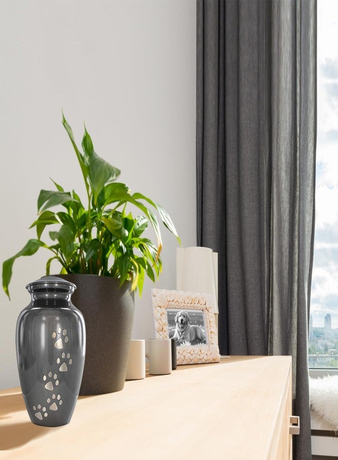 Trupoint Memorials Small Pet Urn for Dogs and Cats Ashes, Paws Print Grey Cremation Urns for Pets up to 17 lbs - Image 5