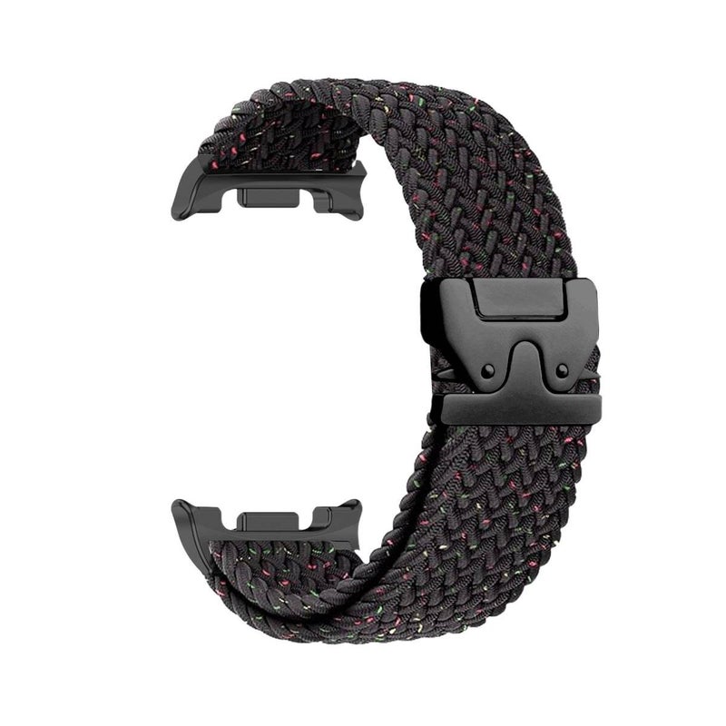 LL سوار ساعة ذكية سوار نايلون حلقي متوافق مع Samsung Galaxy Watch 8 Classic بملاءمة قابلة للتعديل وحزام بديل للاستخدام اليومي باللون أسود قابل للتعديل باللون الأسود - Image 1