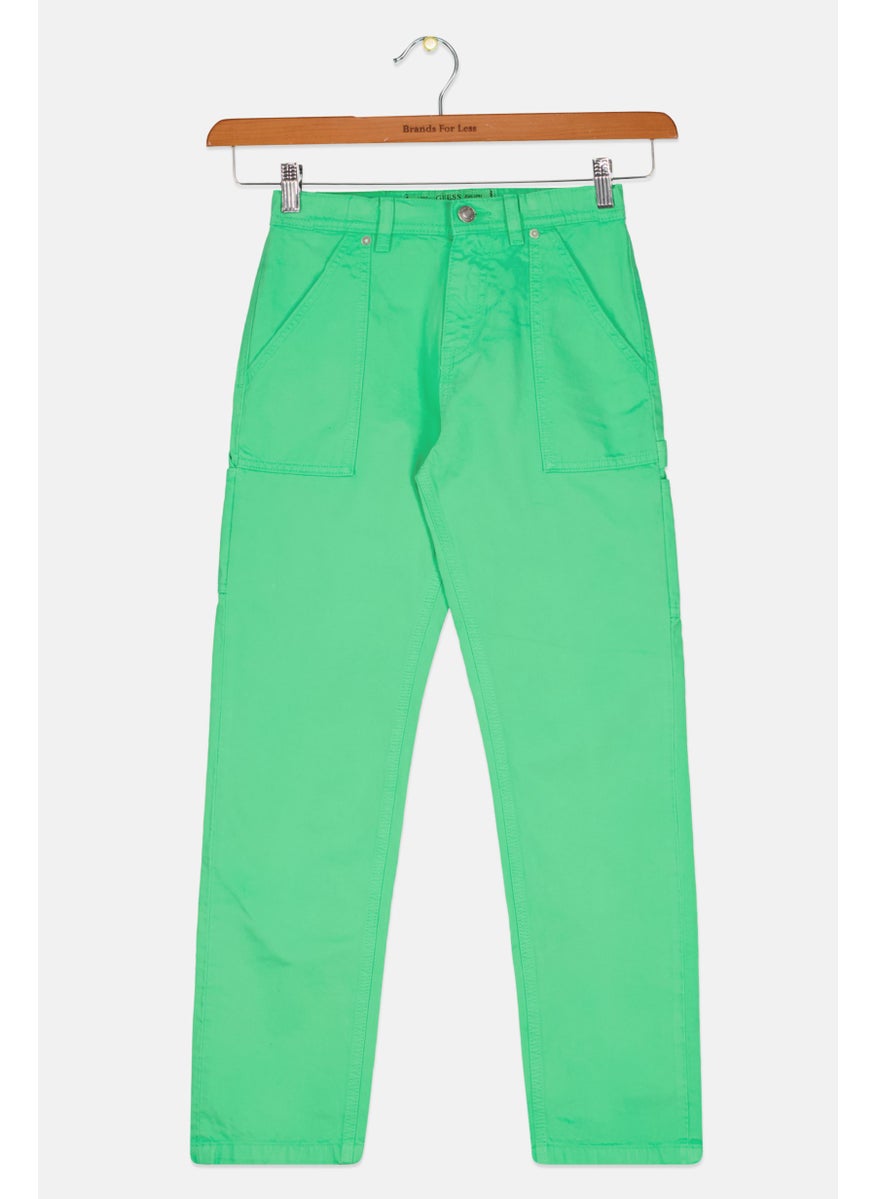 GUESS Kid Girl Solid Pants, Green  - Image 1