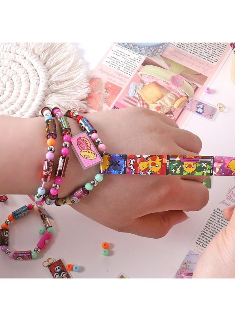 Eda Wearable & Shareable Sticker Bracelet, Creative Sticky Rolls Bracelet Making Kit for Kids–160 Reusable Stickers,DIY Surprise Sticker Roll Craft for Girls&Boys ,Ideal Classroom&Party Gift Activity - Image 3