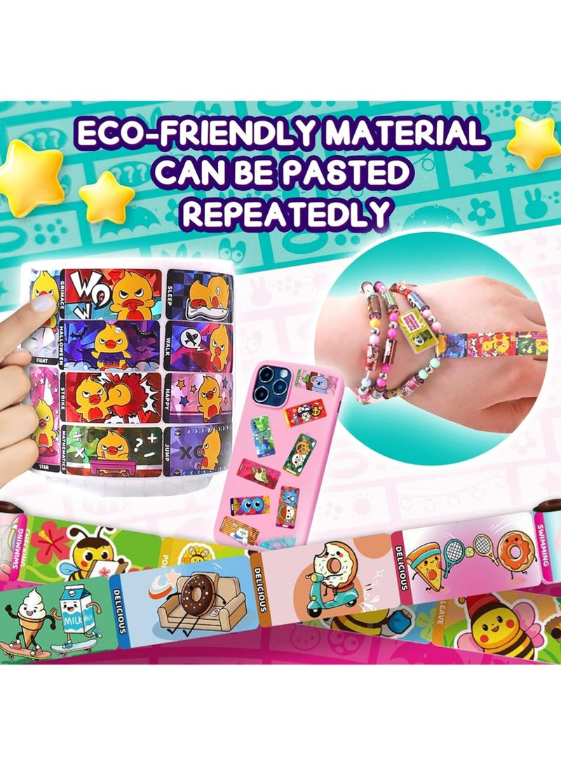 Eda Wearable & Shareable Sticker Bracelet, Creative Sticky Rolls Bracelet Making Kit for Kids–160 Reusable Stickers,DIY Surprise Sticker Roll Craft for Girls&Boys ,Ideal Classroom&Party Gift Activity - Image 5