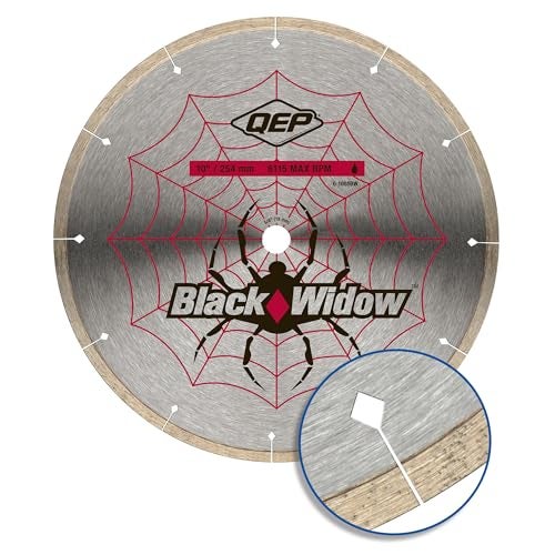 QEP 10" Black Widow Premium-Grade, Thin Rim Diamond Blade for Wet Cutting of Porcelain, Ceramic, Granite and Marble Tile - Image 3