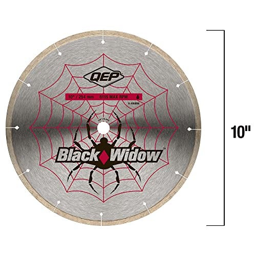 QEP 10" Black Widow Premium-Grade, Thin Rim Diamond Blade for Wet Cutting of Porcelain, Ceramic, Granite and Marble Tile - Image 5