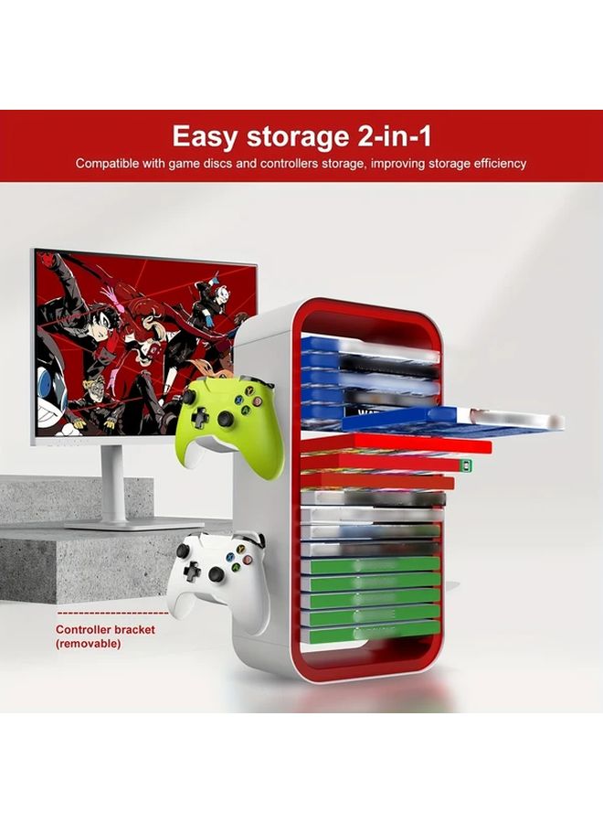 برج التخزين الوردي للألعاب لجهاز PS5 و PS4 و Xbox Series و Switch OLED - Image 1