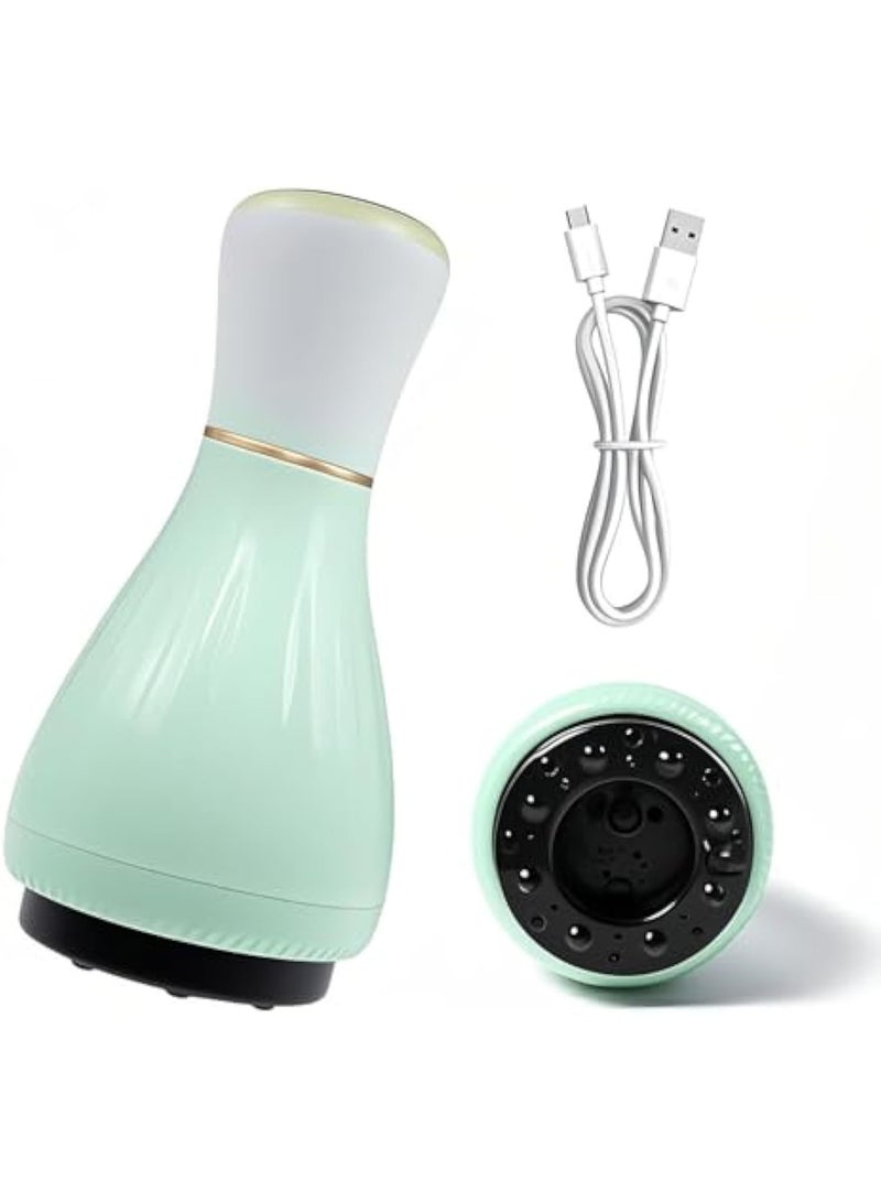 Arabest Electric Scraping and Scraping Instrument，Intelligent Vacuum Negative Pressure Cupping and Scraping Instrument ，Heating Therapy Health Massage Instrument Gravity Steering Hand (Gradient Green) - Image 2