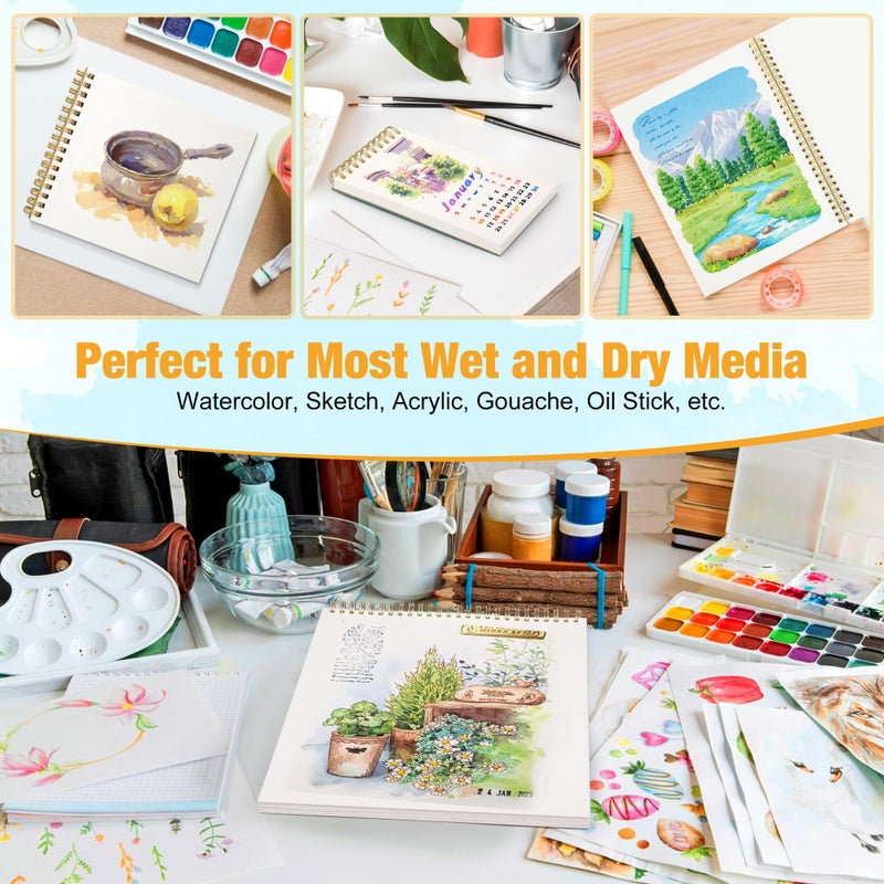 Creazic Small Watercolor Sketchbook, 3.5" x5.5â€(140lb/300g), Spiral Bound with Tear Line. Artist Water Color Paper, Portable Travel Notebook for Watercolor or Quick Sketch - Ideal for Kids & Adults - Image 5