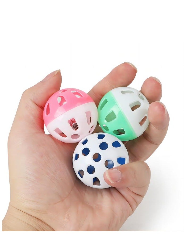 10PCS Pet Toy Balls Plastic Cat Colorful Double Color Ball Plastic Dog Toys Bell Ball Assorted Color - Image 4
