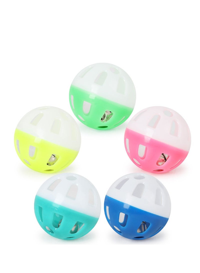 10PCS Pet Toy Balls Plastic Cat Colorful Double Color Ball Plastic Dog Toys Bell Ball Assorted Color - Image 3