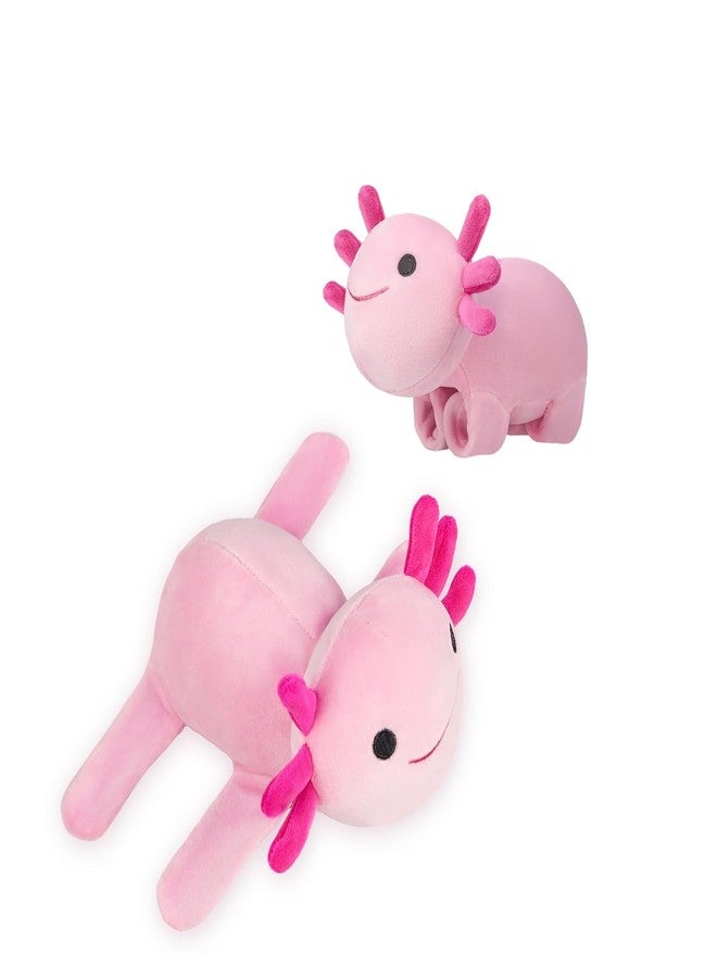 لعبة DYBFONO Huggers Axolotl، لعبة Axolotl محشوة، لعبة حيوان لطيفة، لعبة Axolotl ممتعة للأولاد والبنات. لون وردي - Image 1