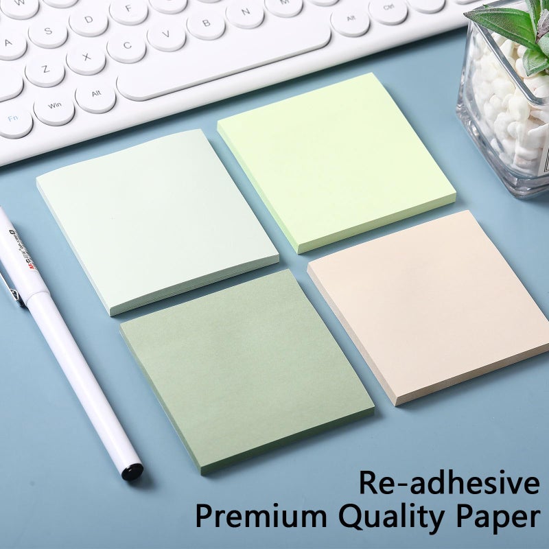 Thenshop 12 Pads Sage Green Sticky Notes 3''x3'', Self Stick Notes Pads Sage Green Office Supplies, Vintage Aesthetic School Accessories 50 Sheets/pad - Image 4