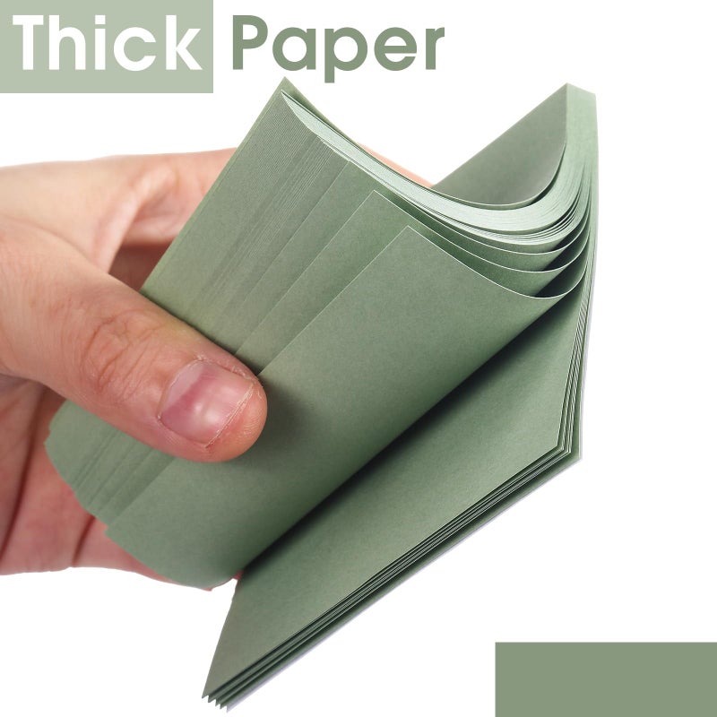 Thenshop 12 Pads Sage Green Sticky Notes 3''x3'', Self Stick Notes Pads Sage Green Office Supplies, Vintage Aesthetic School Accessories 50 Sheets/pad - Image 3
