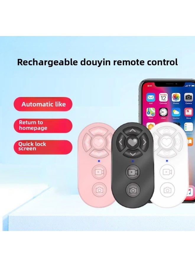 Multi-function Bluetooth Mobile Phone Remote Control Shooting Photo Brush TikTok Kuaishou Novel Flip Charging Lazy Artifact-Color:Pink