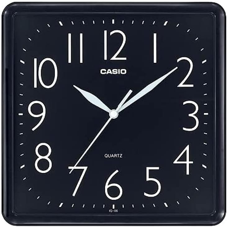 CASIO Wall clock Home Décor Analog Square Shape Black Dial Case Material Resin IQ-06-1DF - Image 1