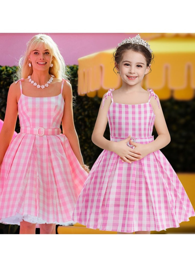 AUTOYSUR Dress Girls Pink Costume Dress Margot Robbie Bar-bie Movie Cosplay Dress Up Kids Outfits Birthday Party - Image 2