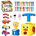 WISHDIAM Balloon Launcher Toy Set Balloon Powered Cars Creative Inflatable Pump Racing Car Scientific Experiment Intelligence Education Preschool Childrens Toys Duck - Image 2