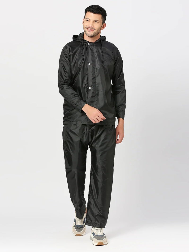 Lymio men raincoat || raincoat set for men || raincoat for men (Raincoat) (2XL, Black) - Image 2