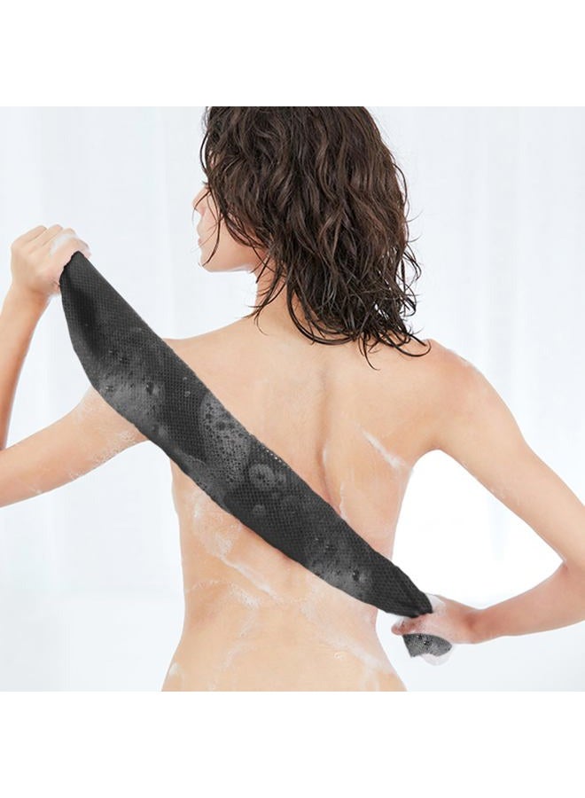 Quacc African Net Sponge Bath African Exfoliating Net Long Bath Net Sponge Nylon African Net Sponge Cloth for Daily Bath Shower (Black) - Image 5