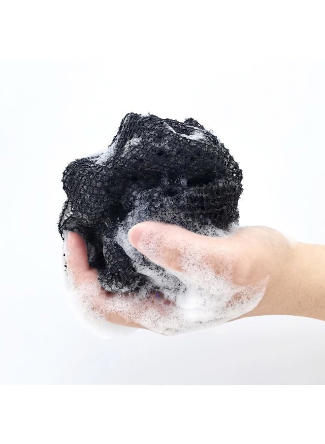 Quacc African Net Sponge Bath African Exfoliating Net Long Bath Net Sponge Nylon African Net Sponge Cloth for Daily Bath Shower (Black) - Image 3