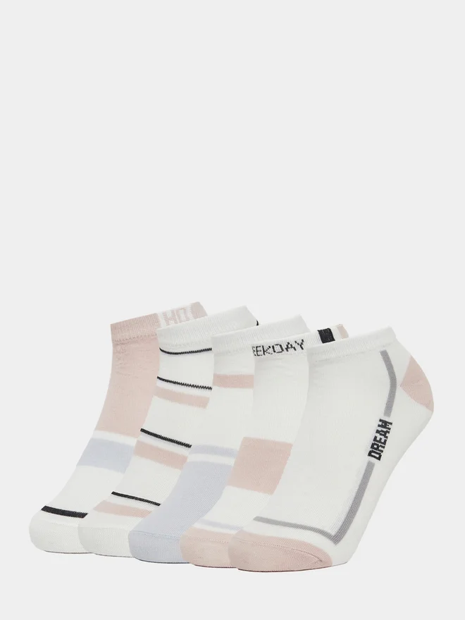 Styli Pack of 5 - Striped Detail Ribbed Cuff Ankle Socks