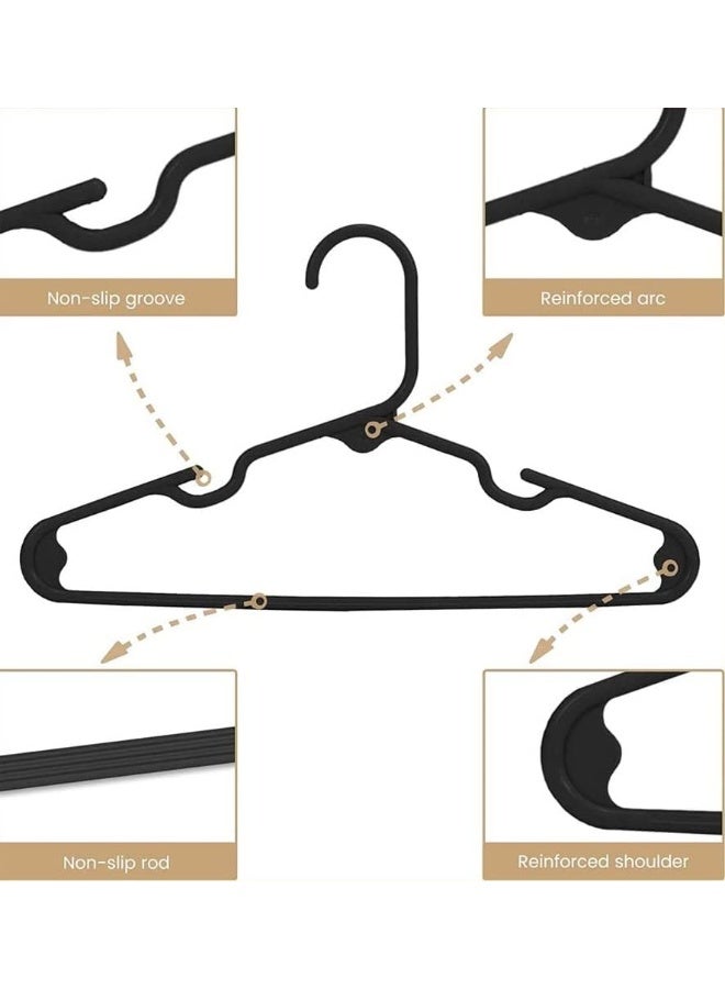 HOUSE DAY Kids Hangers 60 Pack, Premium Baby Hangers for Closet Slim Plastic Hangers Cute Infant Hangers, Durable Kids Clothes Hanger, Toddler Hangers, Childrens Hangers Baby Hangers for Nursery (Black) - Image 5