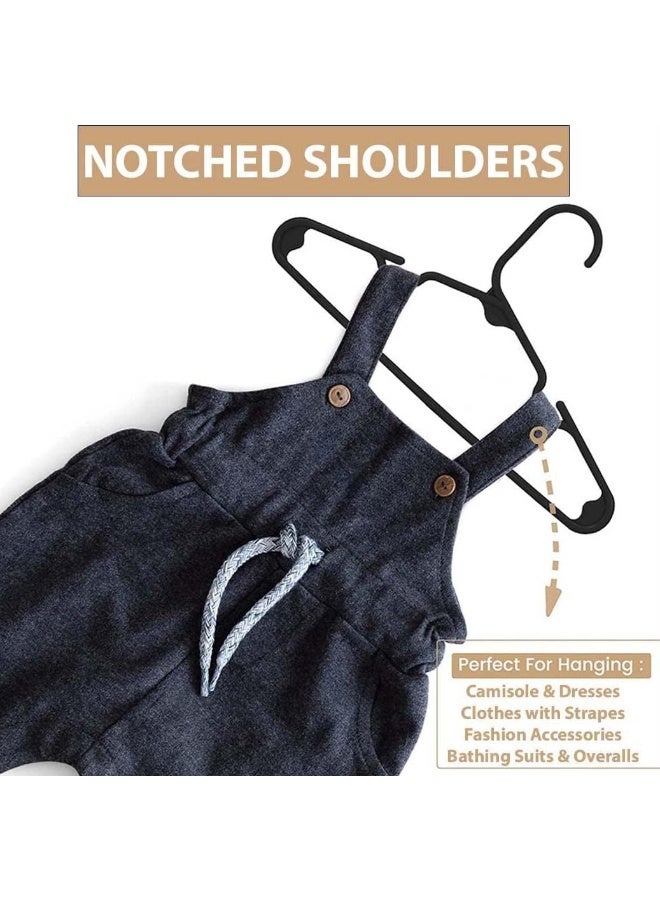 HOUSE DAY Kids Hangers 60 Pack, Premium Baby Hangers for Closet Slim Plastic Hangers Cute Infant Hangers, Durable Kids Clothes Hanger, Toddler Hangers, Childrens Hangers Baby Hangers for Nursery (Black) - Image 2