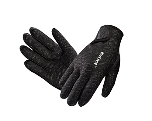 EXCEREY 1.5MM Surf Snorkeling Float Swimming Neoprene Skid-Proof Wetsuit Diving Gloves (Black, Size S) - Image 1