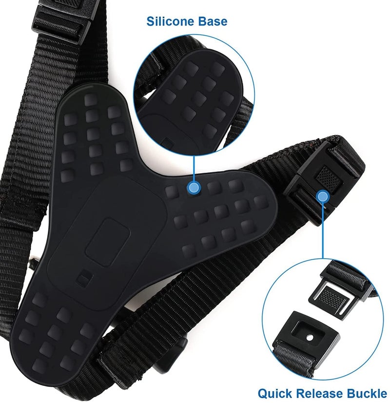 CASON حامل خوذة لكاميرا الحركة / حامل ذقن خوذة / حزام خوذة لكاميرا الحركة CN10 CS6، Go pro Hero 10/9/8/7/6، SJCAM، Yi، DJI Osmo Action وغيرها (أسود) - Image 5