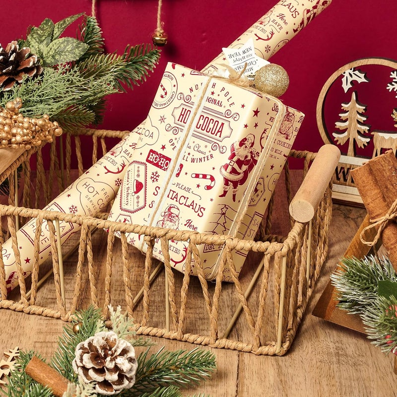 LeZakaa Vintage Christmas Wrapping Paper Roll - Image 5