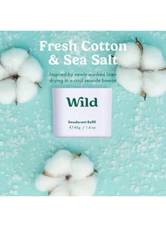 Wild - Natural Refillable Deodorant - Fresh Cotton & Sea Salt Refill Trio Pack - Vegan & Eco-Friendly - Aluminum Free - Long Lasting Protection - 100% Natural Ingredients - 3 Pack of 1.41oz Refills - pzsku/Z6BDC9BA1EA8D9849AB57Z/45/_/1736426564/40f7bd2d-1824-45cc-925b-132229ee4bdb