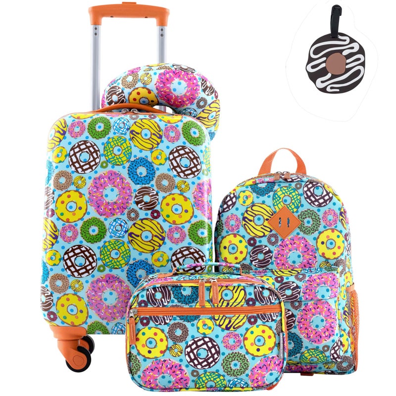 Travelers Club 5 Piece Kids' Luggage Set, Donut - Image 1