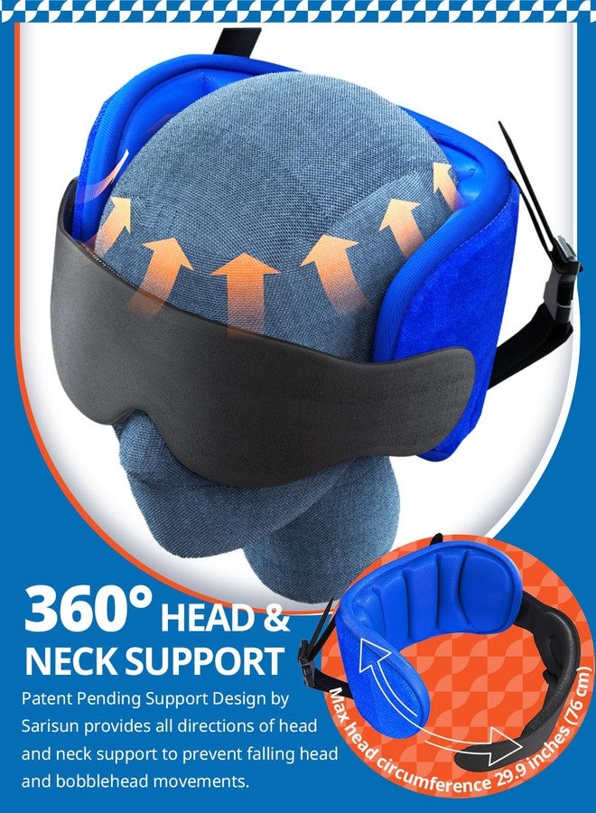 SARISUN Travel Pillow (Original Product, Exclusive by SARISUN) Airplane Travel Pillow with Eye Mask, 360° Head Support for Long Flights, Grey - Image 5