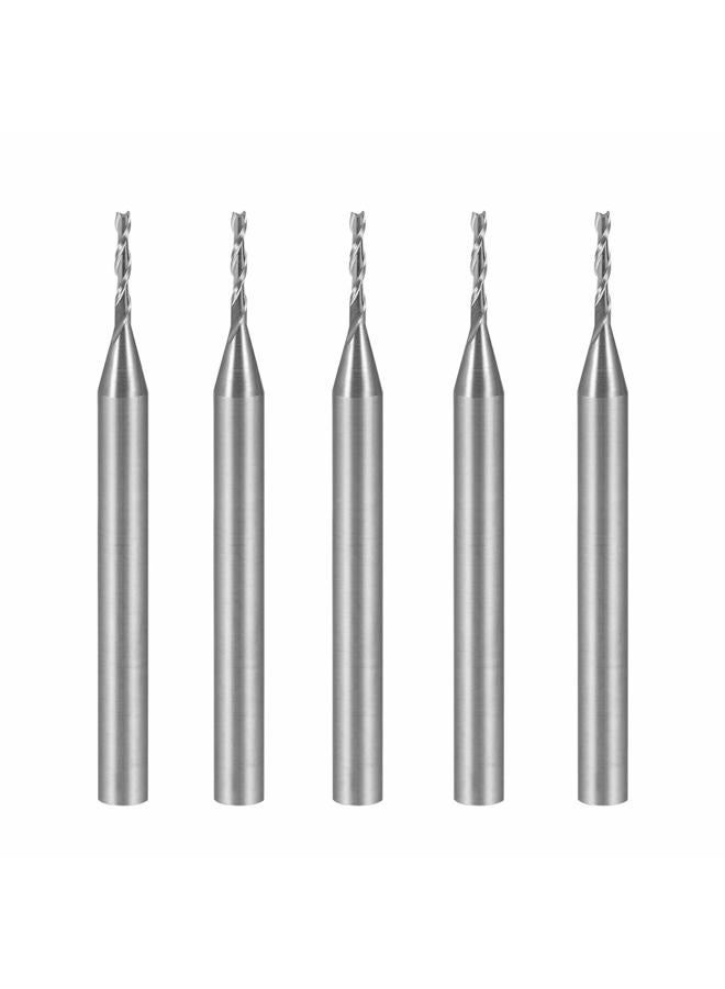 uxcell 5PCS 1/8" Shank 1.0mm x 6mm Carbide Flat Nose End Mill Cutter CNC Router Bits 2 Flute for Acrylic PVC MDF Hardwood - Image 1