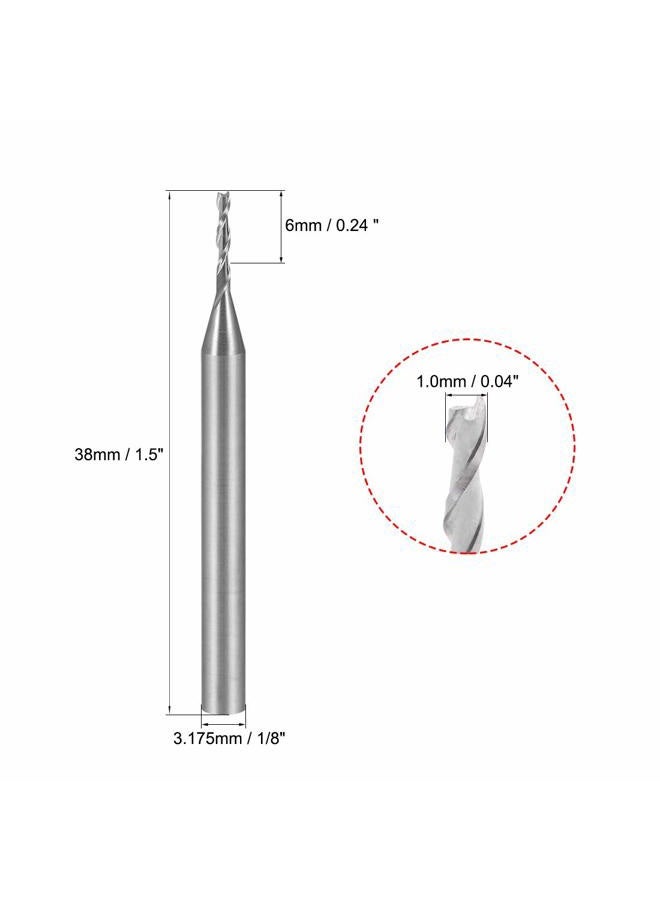 uxcell 5PCS 1/8" Shank 1.0mm x 6mm Carbide Flat Nose End Mill Cutter CNC Router Bits 2 Flute for Acrylic PVC MDF Hardwood - Image 3