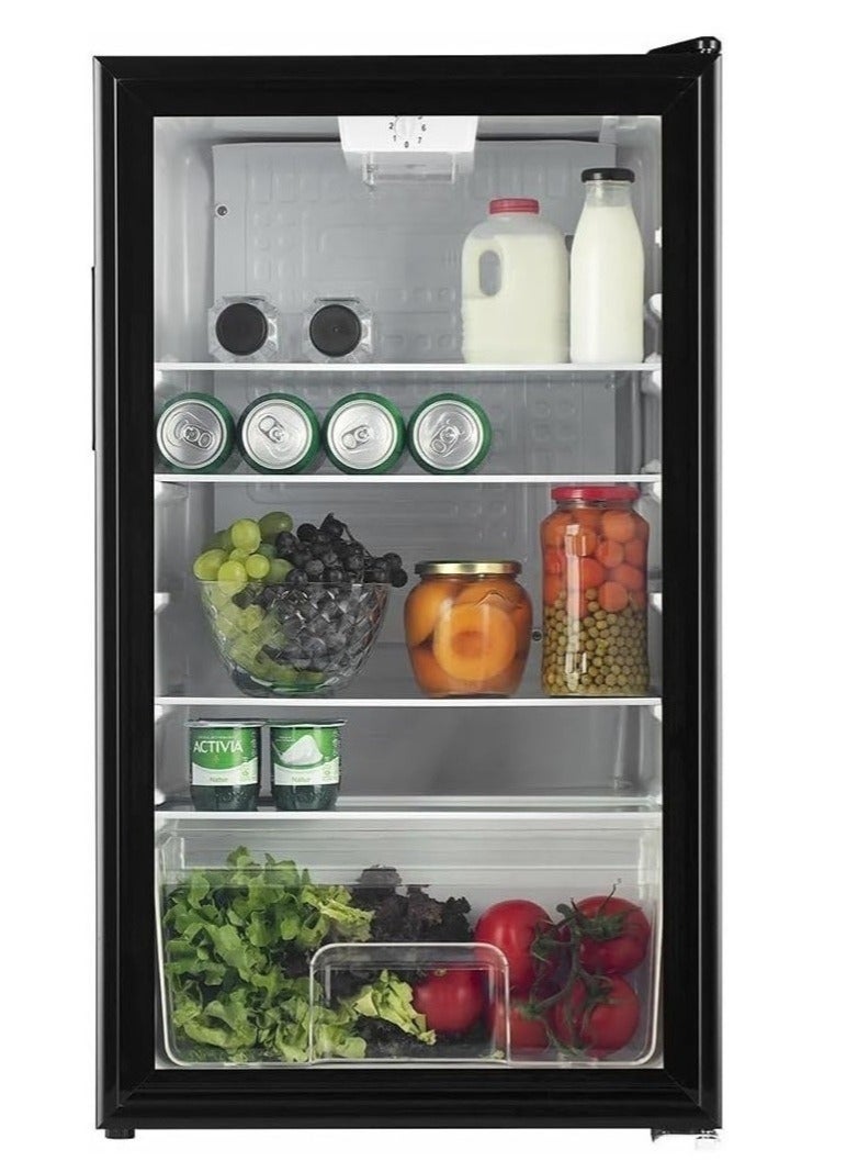 LC Mini Glass Door Refrigerator 120L Transparent Display Cooler for Drinks Juices Fruits and Dairy Adjustable Shelves Low Noise Energy-Efficient Cooling - Image 1