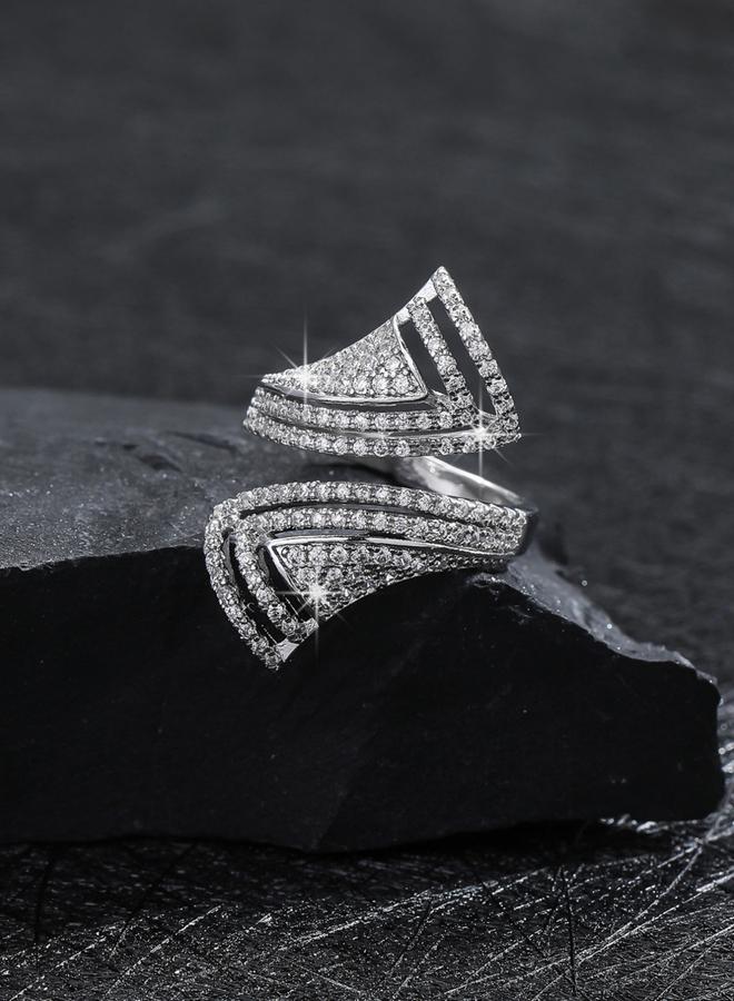 Take Two Silver Geometric Open Ring - Image 5