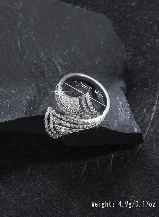 Take Two Silver Geometric Open Ring - Image 2