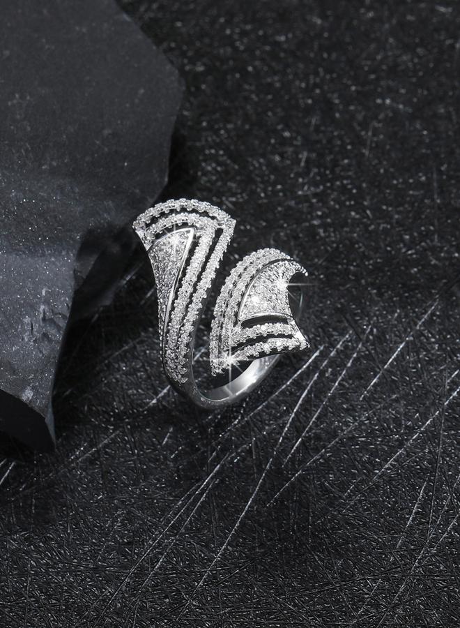Take Two Silver Geometric Open Ring - Image 3