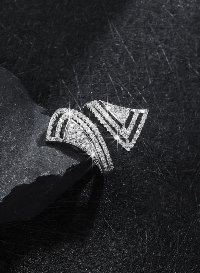 Take Two Silver Geometric Open Ring - Image 4