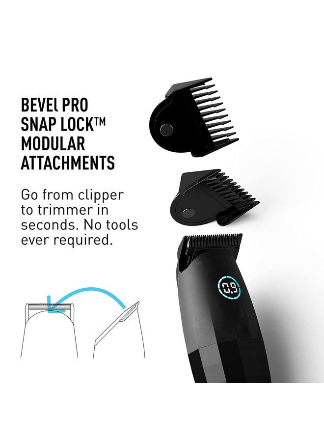 Bevel Professional Hair Clippers & Beard Trimmer for Men, Barber Supplies, Cordless Hair Clippers, Hair Trimmer for Men, 4 Hour Rechargeable Battery, Black - Image 2