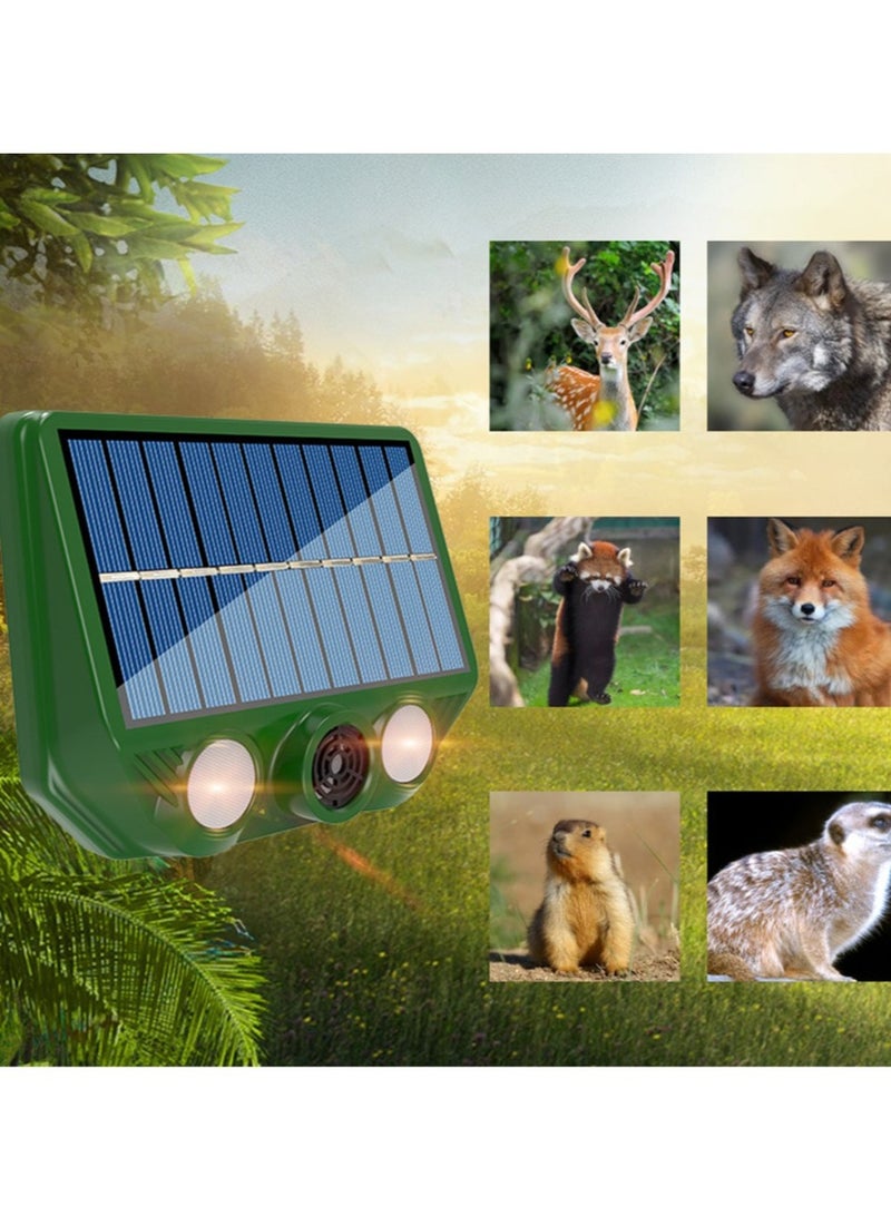 Generic Ultrasonic Cat Dog Repellent, IP65 Waterproof Solar Powered Animal Deterrent, Solar And USB Charging Smart Sensing LED Flashing Pest Control For Garden Yard, (1pc, Green)  - Image 4