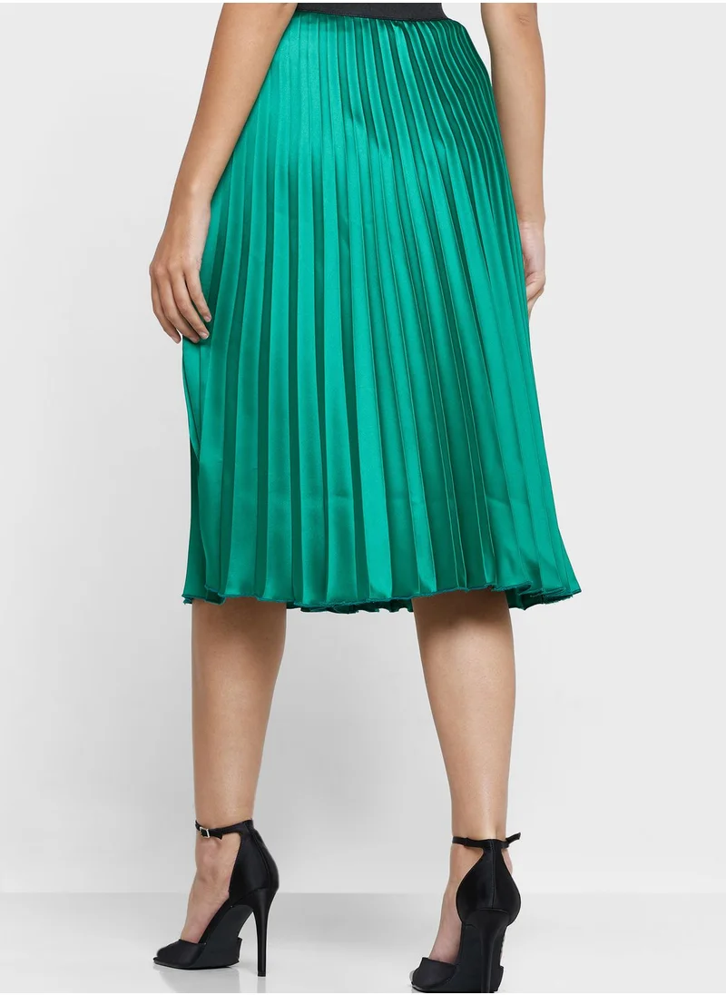 John Zack Plisse High Waist Skirt