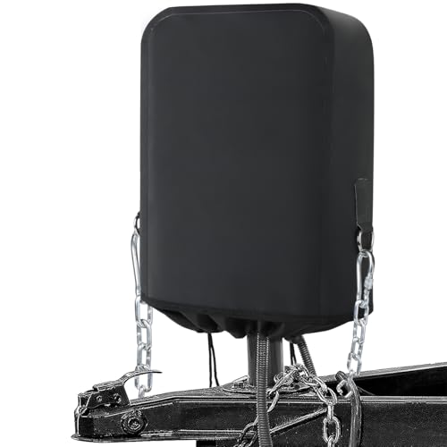 Safoner RV Electric Tongue Jack Cover – Heavy-Duty Waterproof Design with Chain Hooks, Protective Black Cover for Outdoor Camper Accessories - Image 1