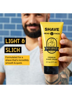 Bee Bald Ee Bald Shave Premium Shave Cream Goes On Light & Slick For A Shave That'S Incredibly Smooth & Quick For Both Face And Head 6 Fl Oz  - Image 3