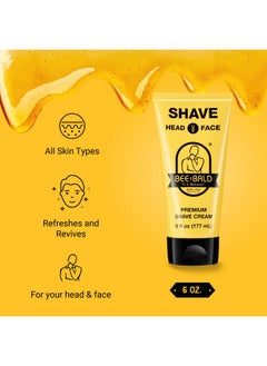 Bee Bald Ee Bald Shave Premium Shave Cream Goes On Light & Slick For A Shave That'S Incredibly Smooth & Quick For Both Face And Head 6 Fl Oz  - Image 4