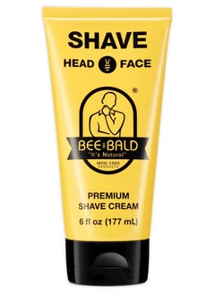 Bee Bald Ee Bald Shave Premium Shave Cream Goes On Light & Slick For A Shave That'S Incredibly Smooth & Quick For Both Face And Head 6 Fl Oz  - Image 2