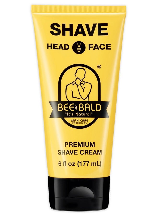 Bee Bald - Ee Bald Shave Premium Shave Cream Goes On Light & Slick For A Shave That'S Incredibly Smooth & Quick For Both Face And Head 6 Fl Oz - Image 1