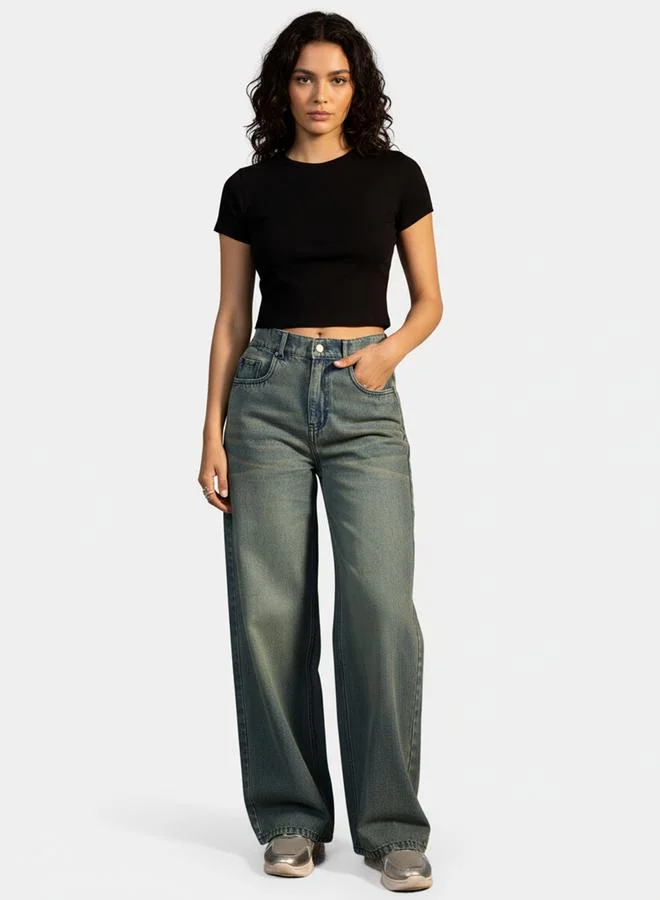 Take Two Take Two Mid Rise Wide Leg Jeans