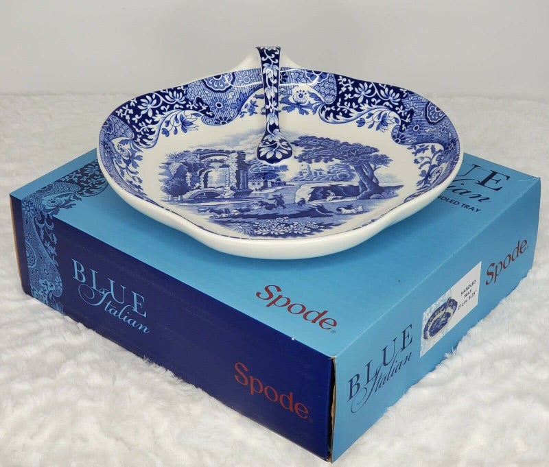 سبود Spode Blue Italian معالجة طبق التقديم | تقدم صينية للأطباق الجانبية السلطات والمعكرونة | الخزف | يقيس 8 بوصات | غسالة الصحون آمنة (أزرق/أبيض) - Image 3