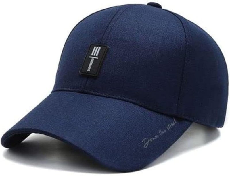 Navy Blue Men's Cotton Baseball Cap