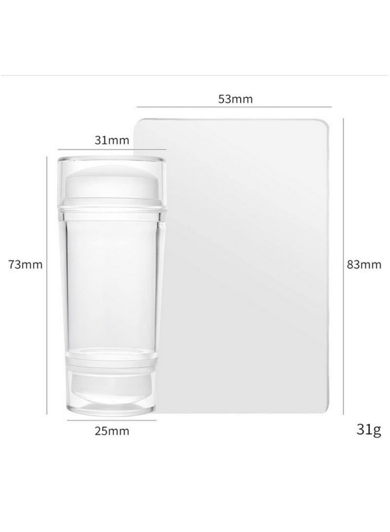 Double Sided Clear Silicone Nail Stamping Jelly with Scraper No Misplacement DIY French Tip Stamping Kit Soft Elastic Gel Stamper for Nail Art for Gel/UV/Acrylic Nails - Image 2